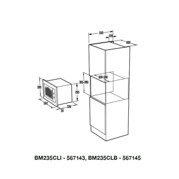 גורניה מיקרוגל בנוי BM235CLI - שנהב